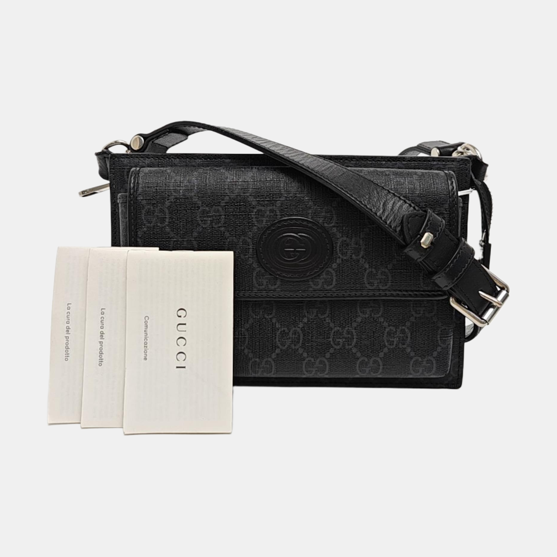 GG Messenger Monogram Coated Canvas Black
