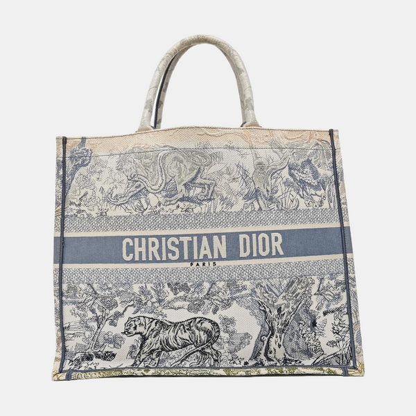 Book Tote Large Canvas Blue