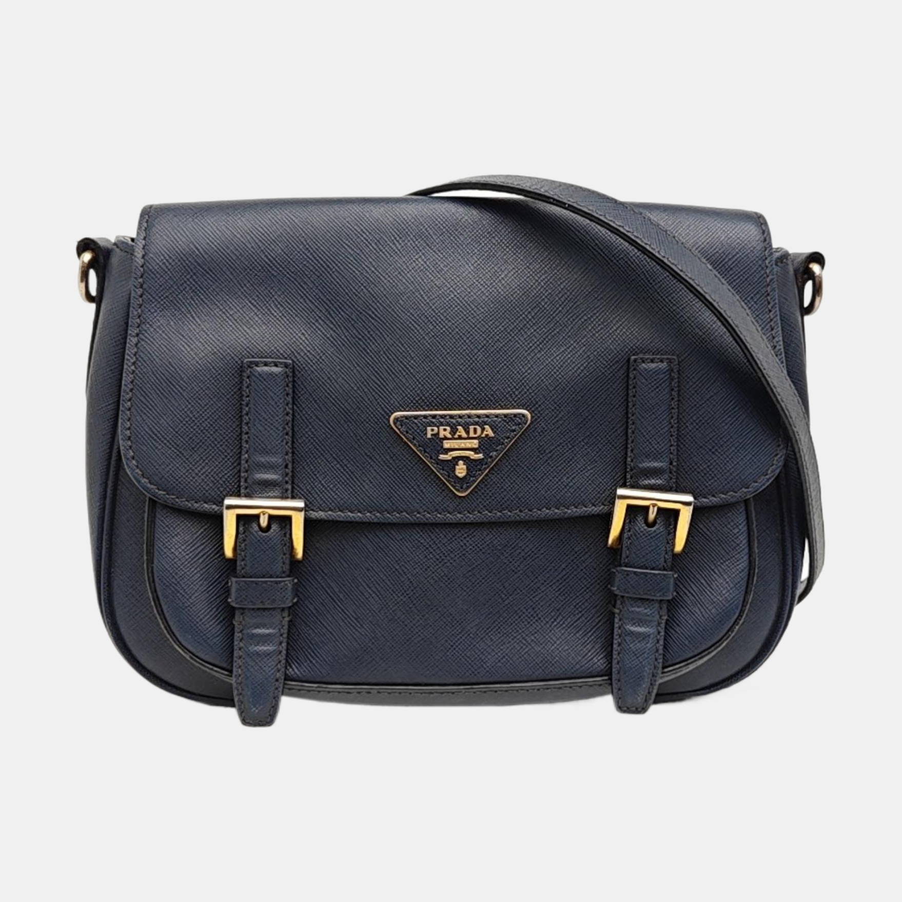 Saffiano Calfskin Shoulder Bag Blue