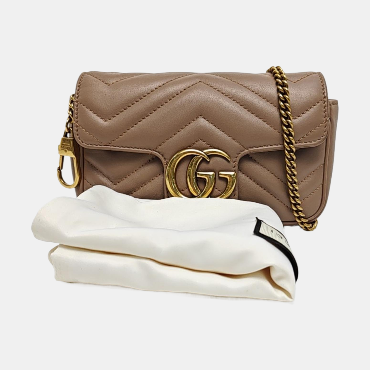 GG Marmont Mini Quilted Calfskin Beige