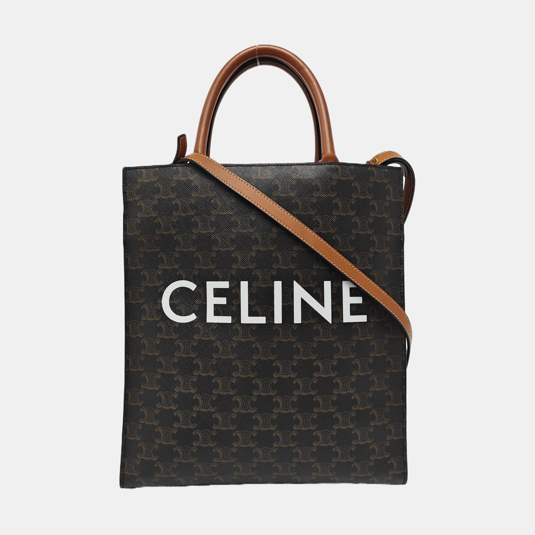 CABAS CELINE Small Coated Canvas Brown
