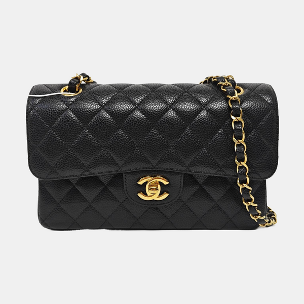 CLASSIC FLAP Small Quilted Grained Calfskin Black