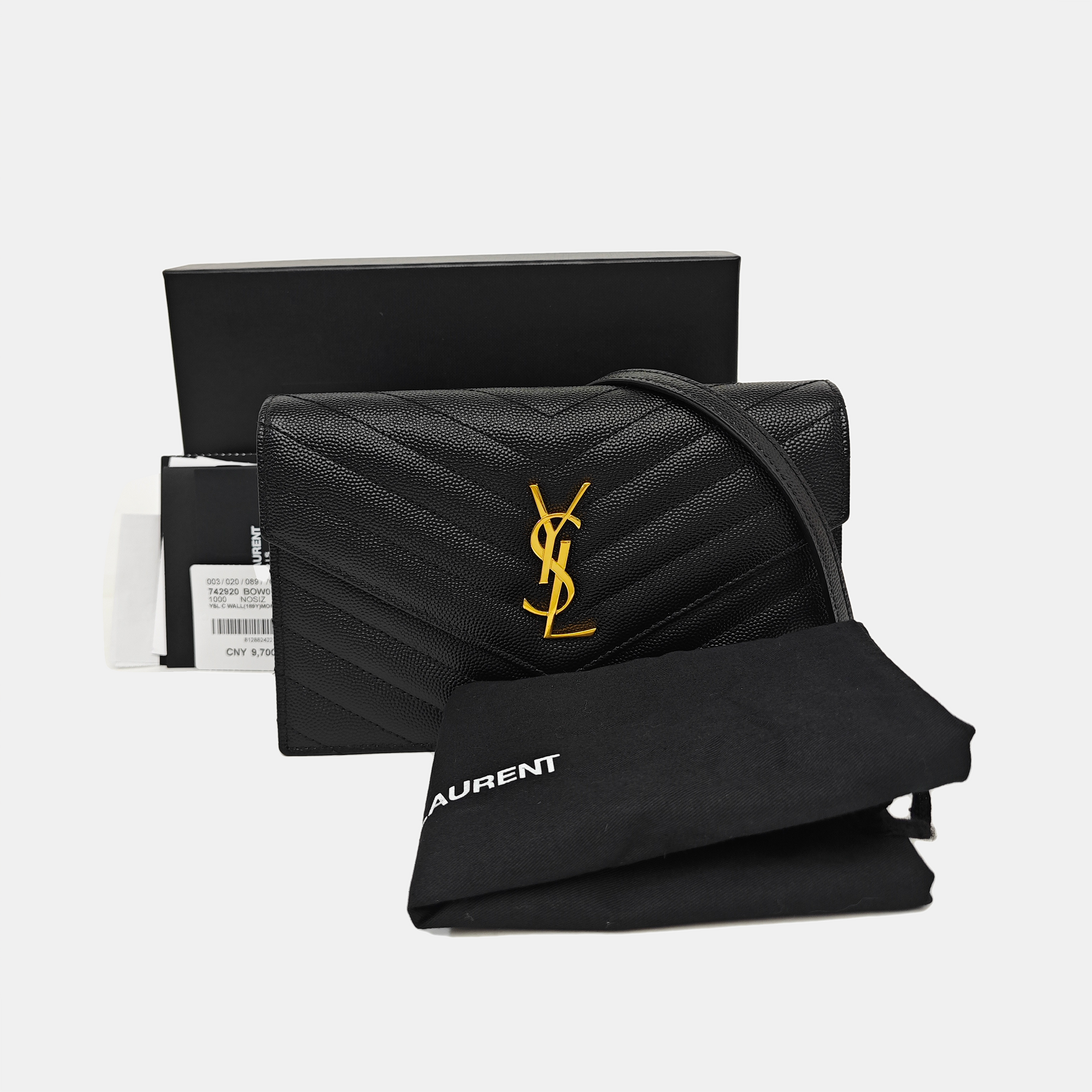 MONOGRAM WOC Chevron Calfskin Black