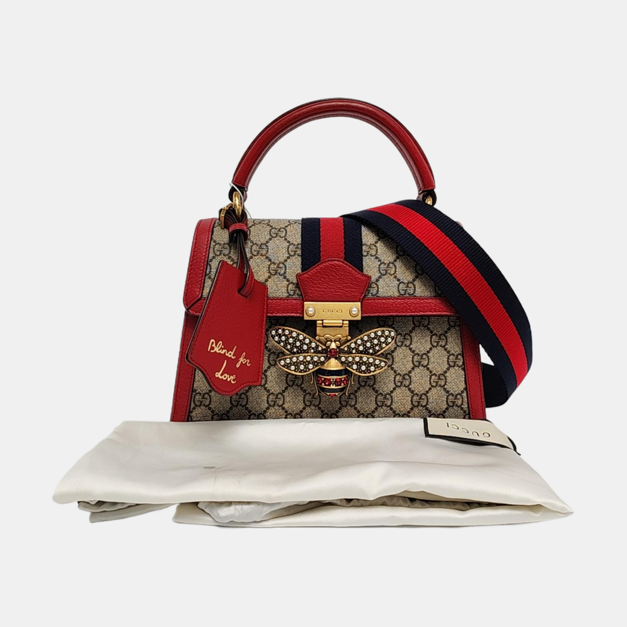 Queen Margaret Small Monogram Coated Canvas Beige