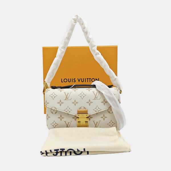 Monogram Coated Canvas Shoulder Bag PM White