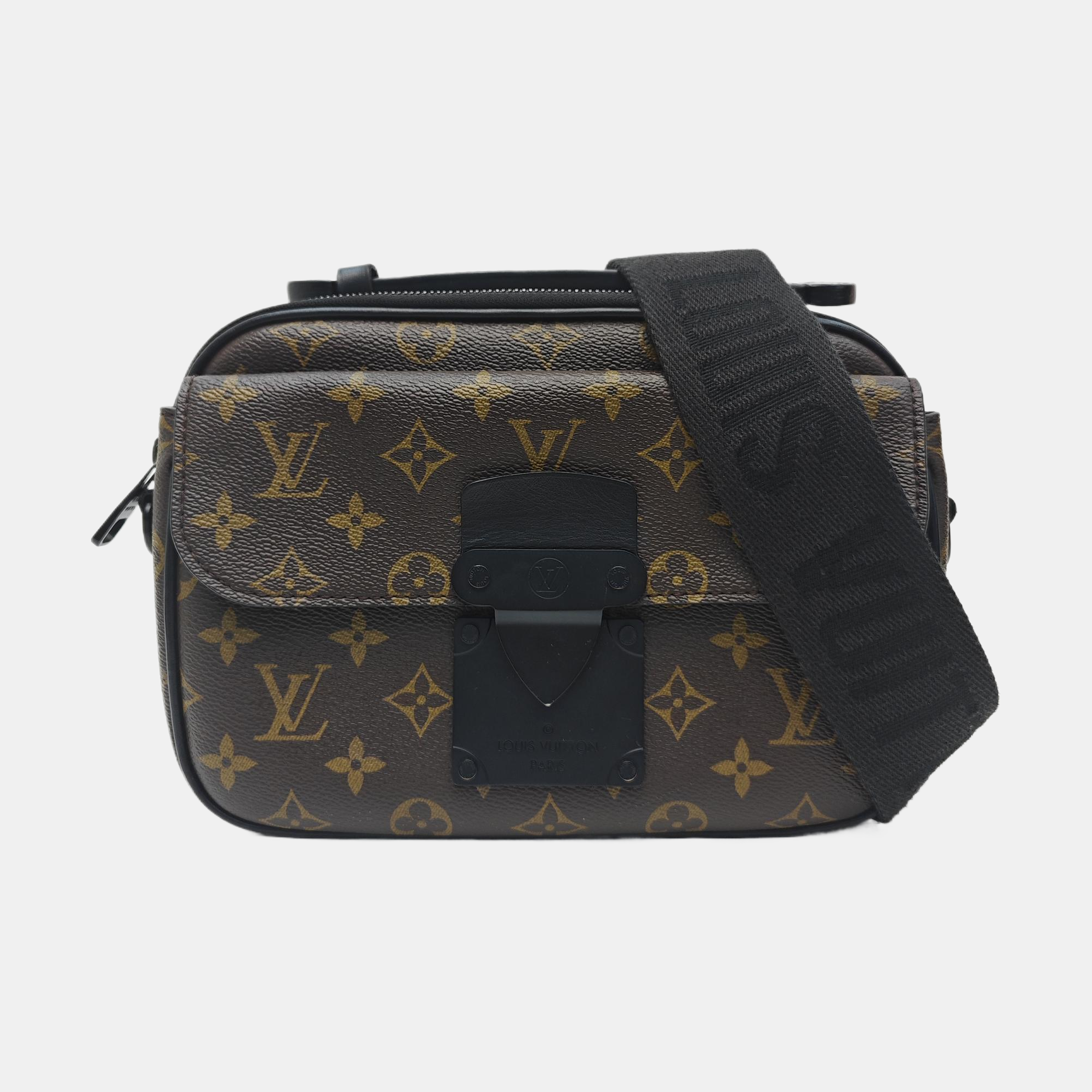 S LOCK Monogram Coated Canvas Brown