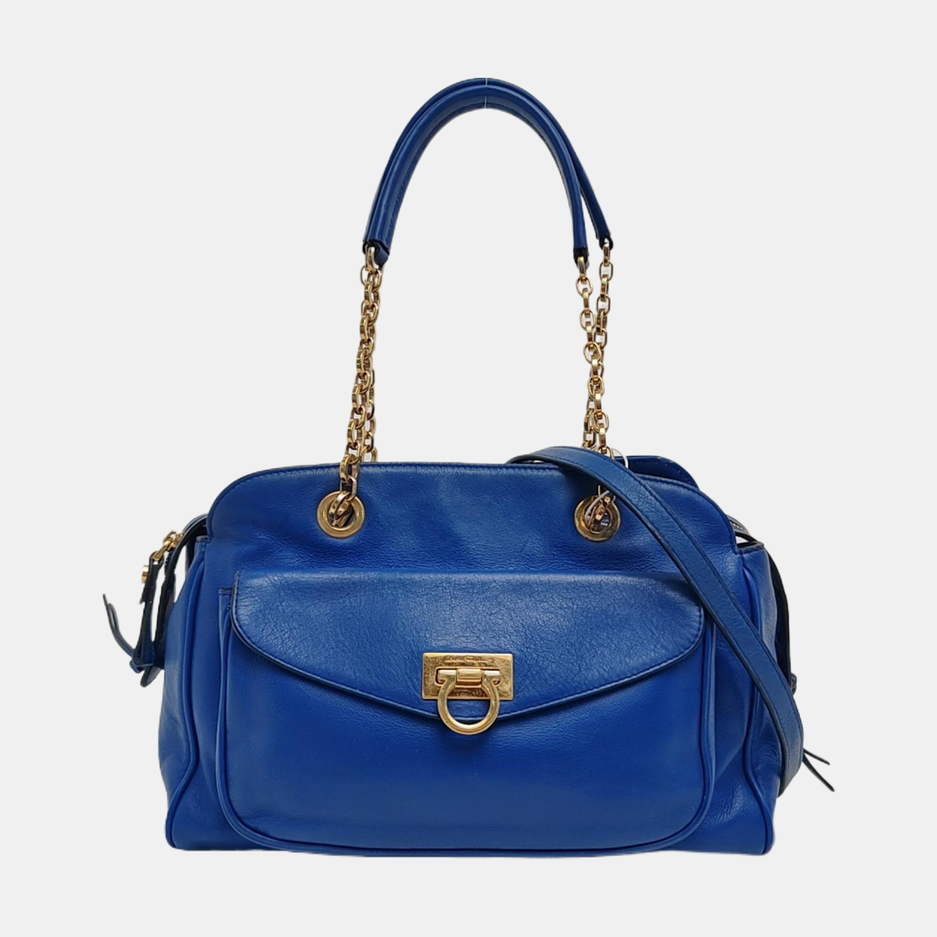 Calfskin Shoulder Bag Blue