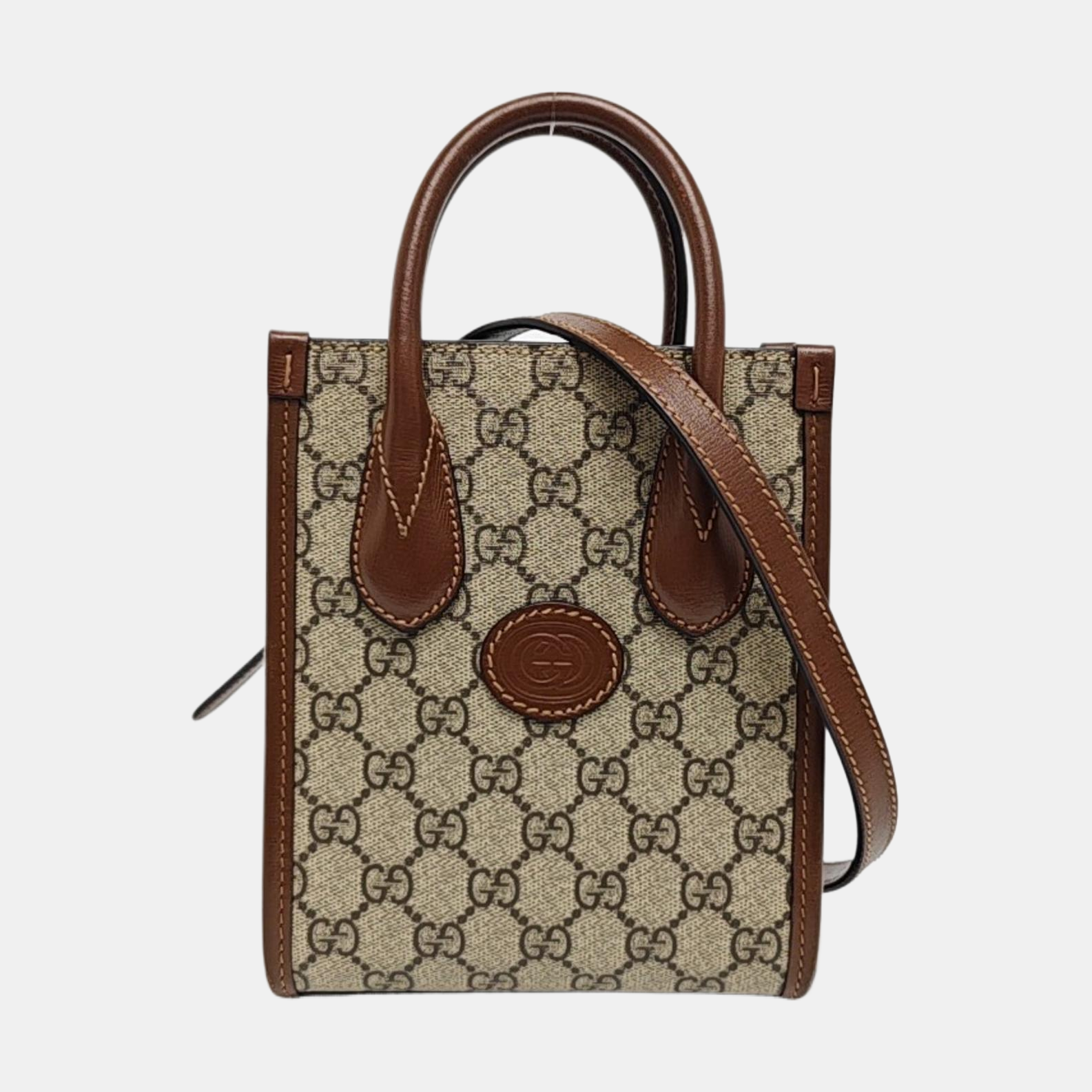 Retro Mini Monogram Coated Canvas Beige