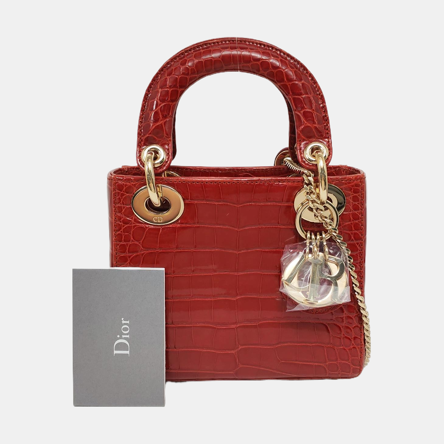 Lady Dior Mini Crocodile Red