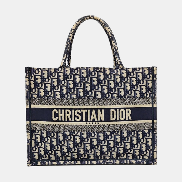 Book Tote Medium Oblique Canvas Blue