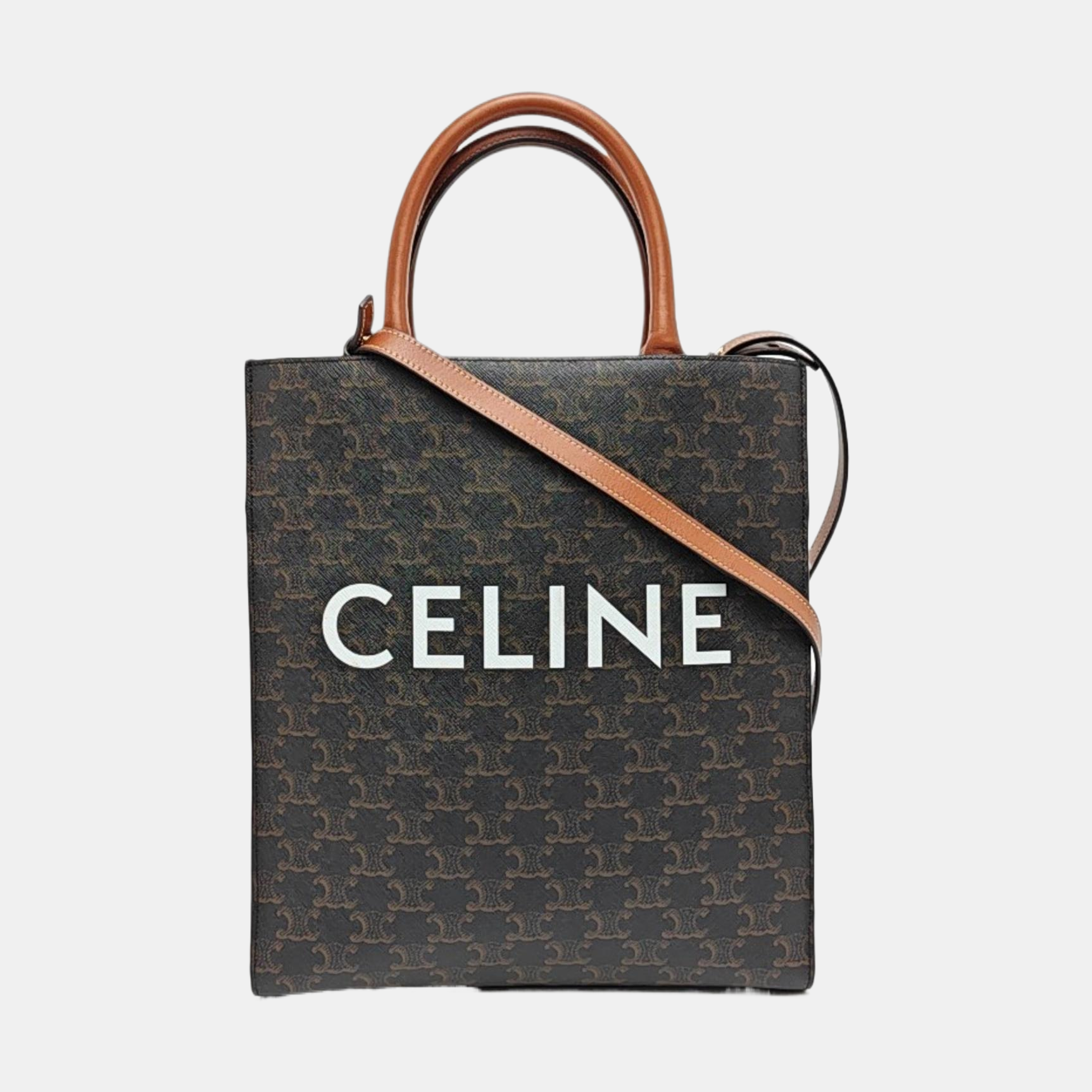 CABAS CELINE Small Coated Canvas Brown