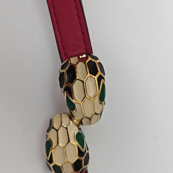 SERPENTI Leather Red Bangle