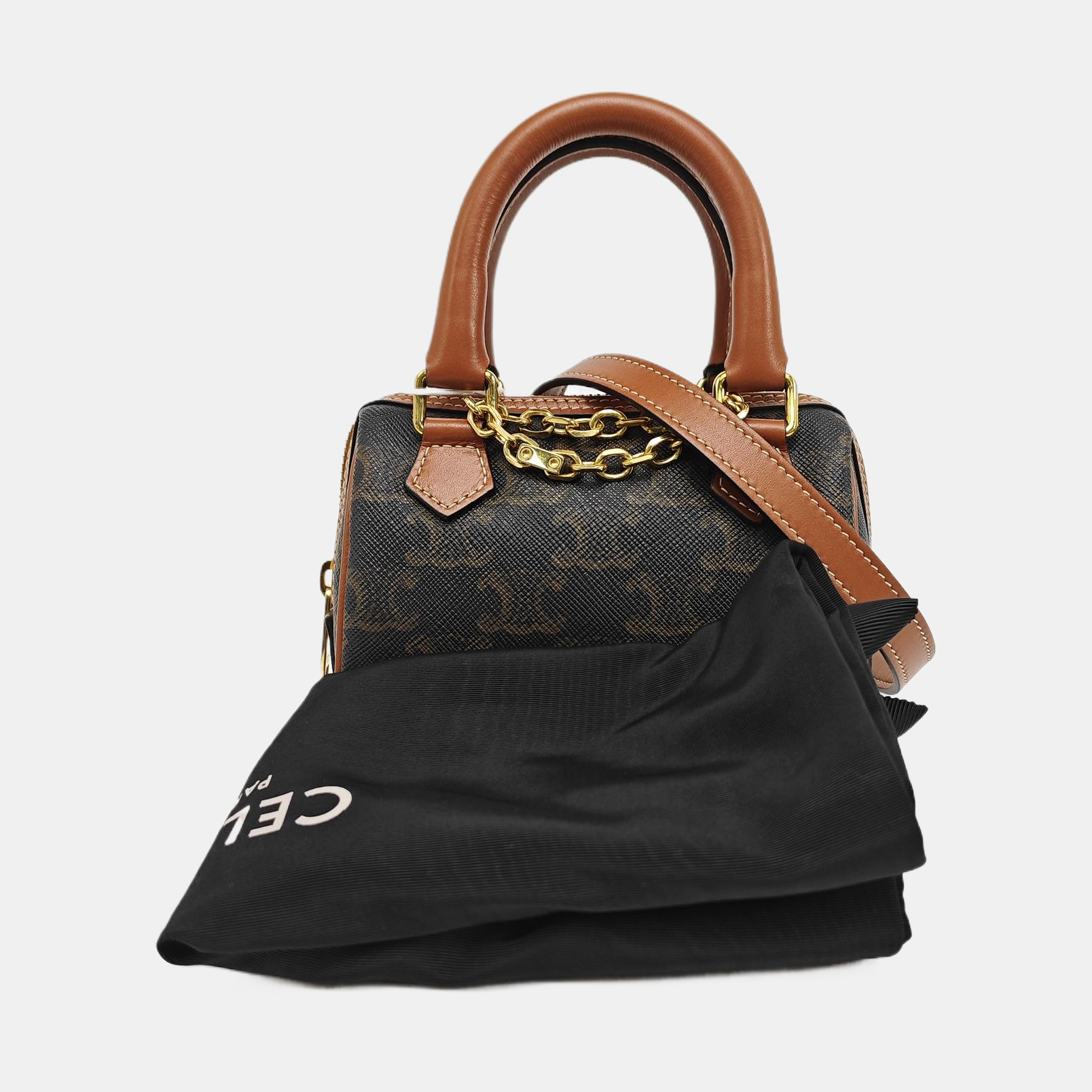 TRIOMPHE CANVAS Mini Coated Canvas Brown