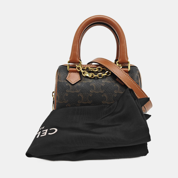 TRIOMPHE CANVAS Mini Coated Canvas Brown