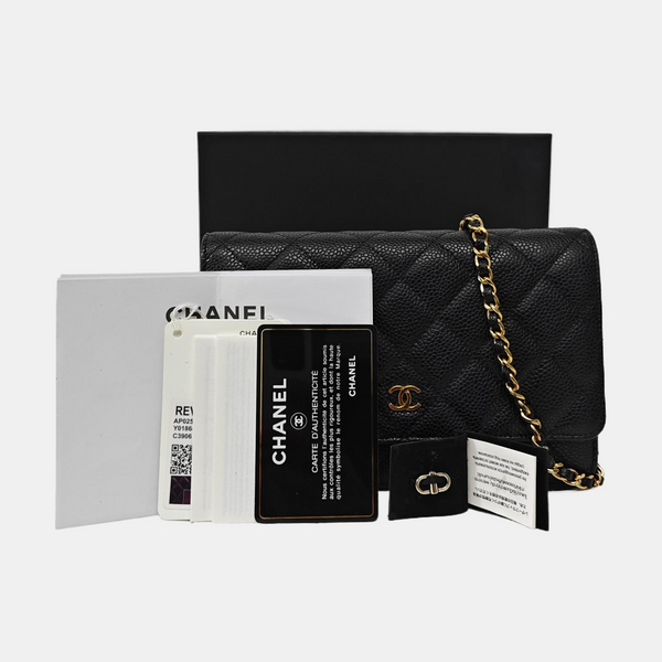 WOC Quilted Grained Calfskin Black