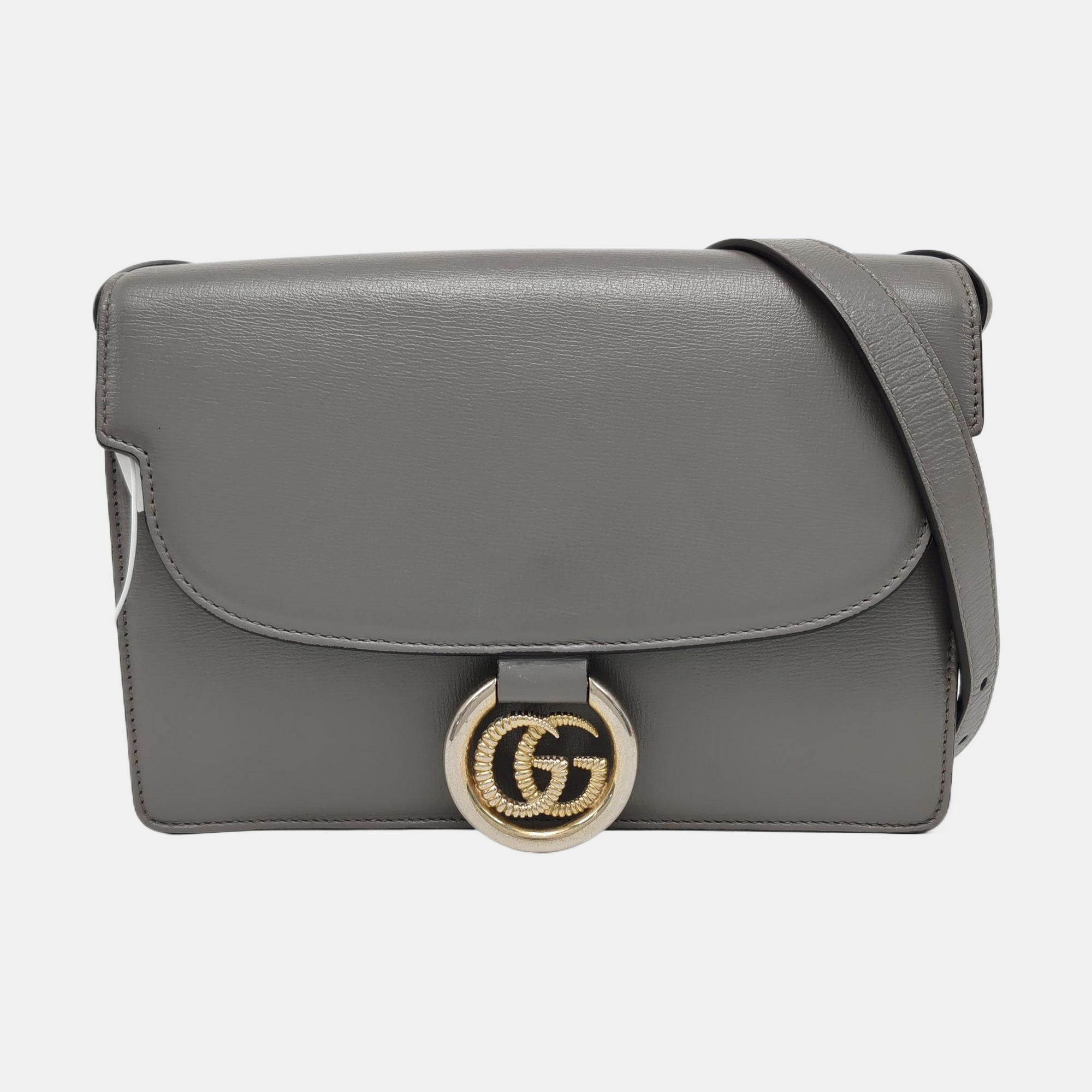 GG Ring Small Calfskin Gray