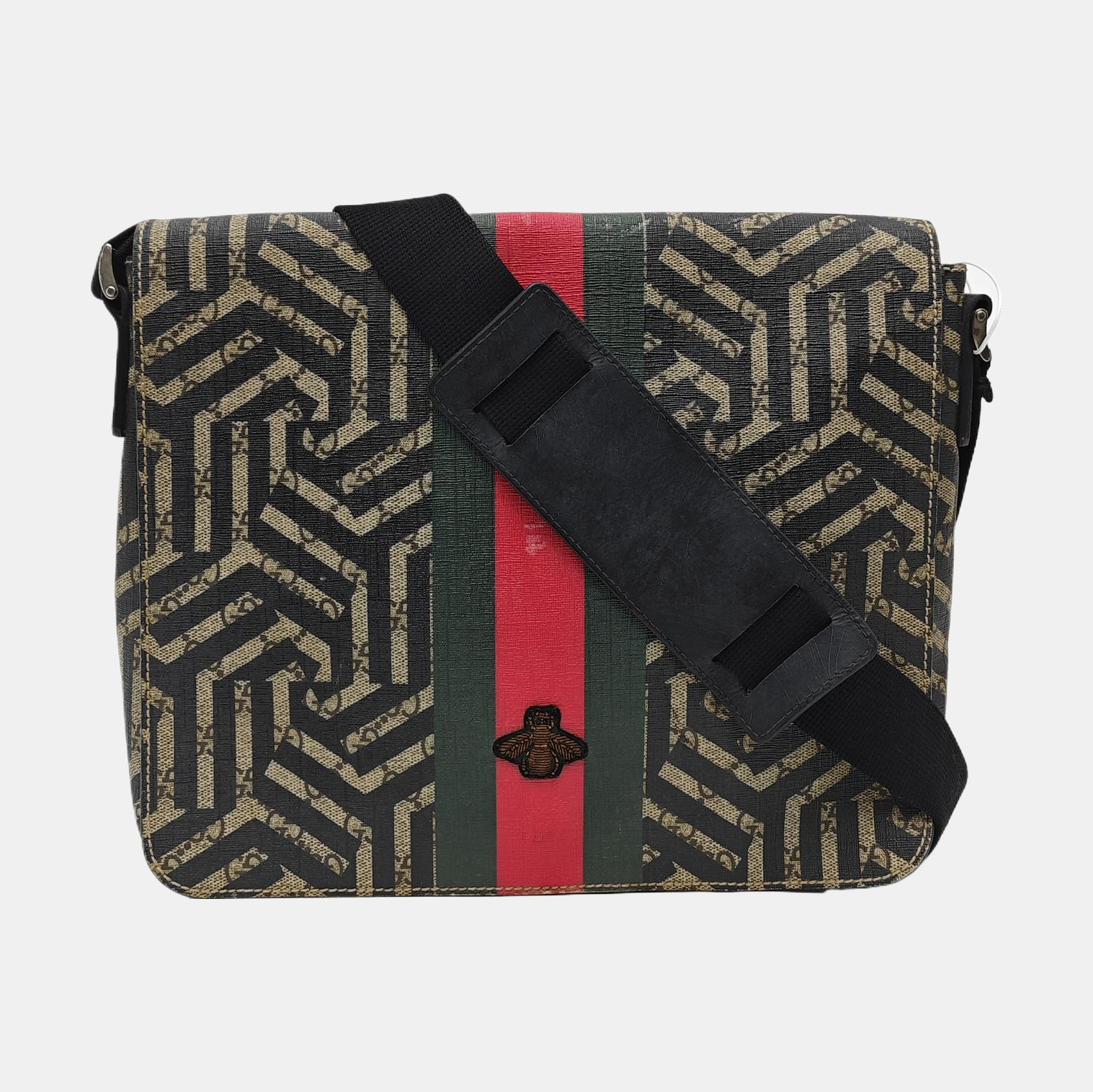 Coated Canvas Shoulder Bag Brown