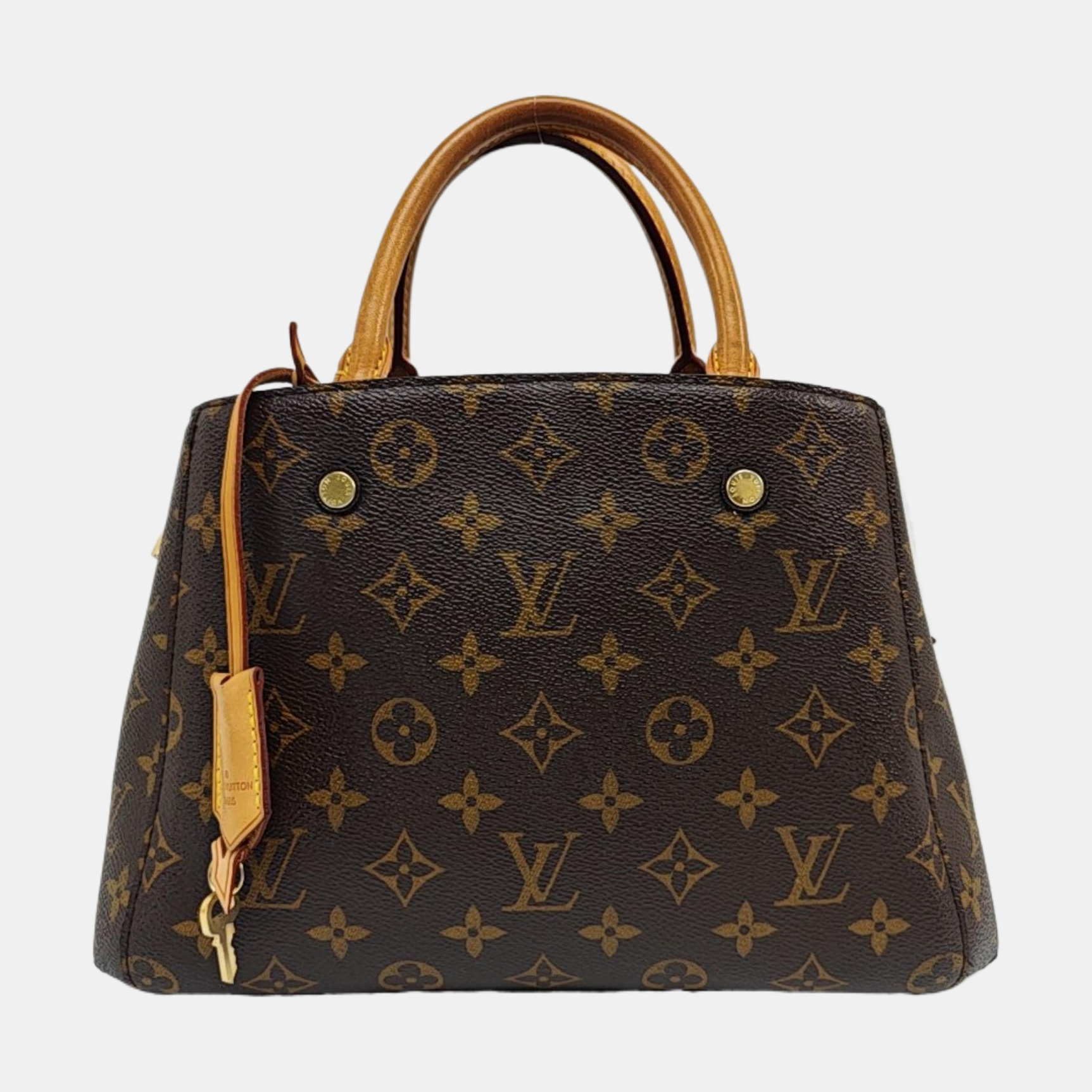 MONTAIGNE BB Monogram Coated Canvas Brown