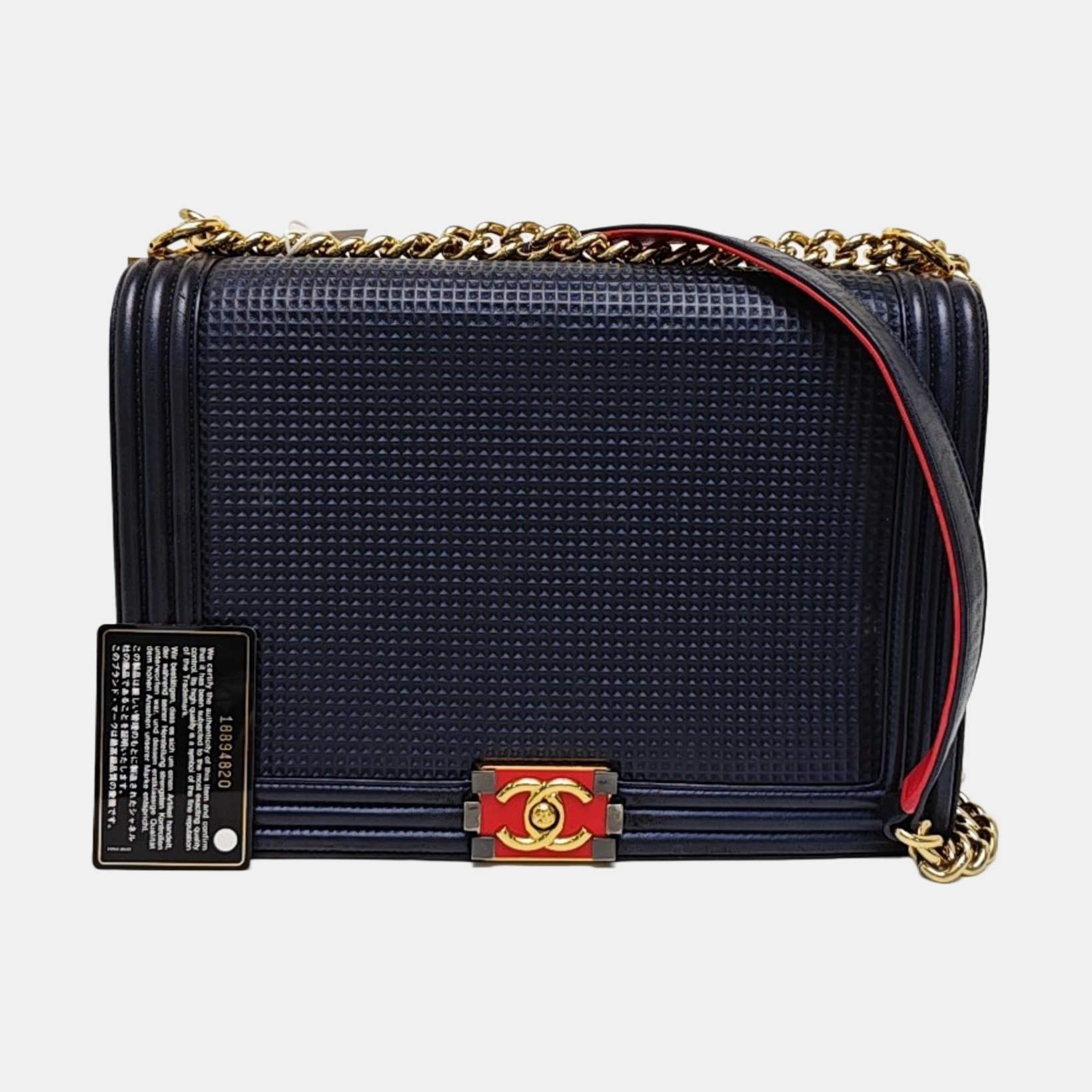 BOY CHANEL Large Lambskin Blue