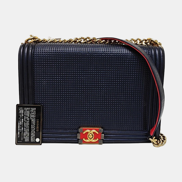 BOY CHANEL Large Lambskin Blue