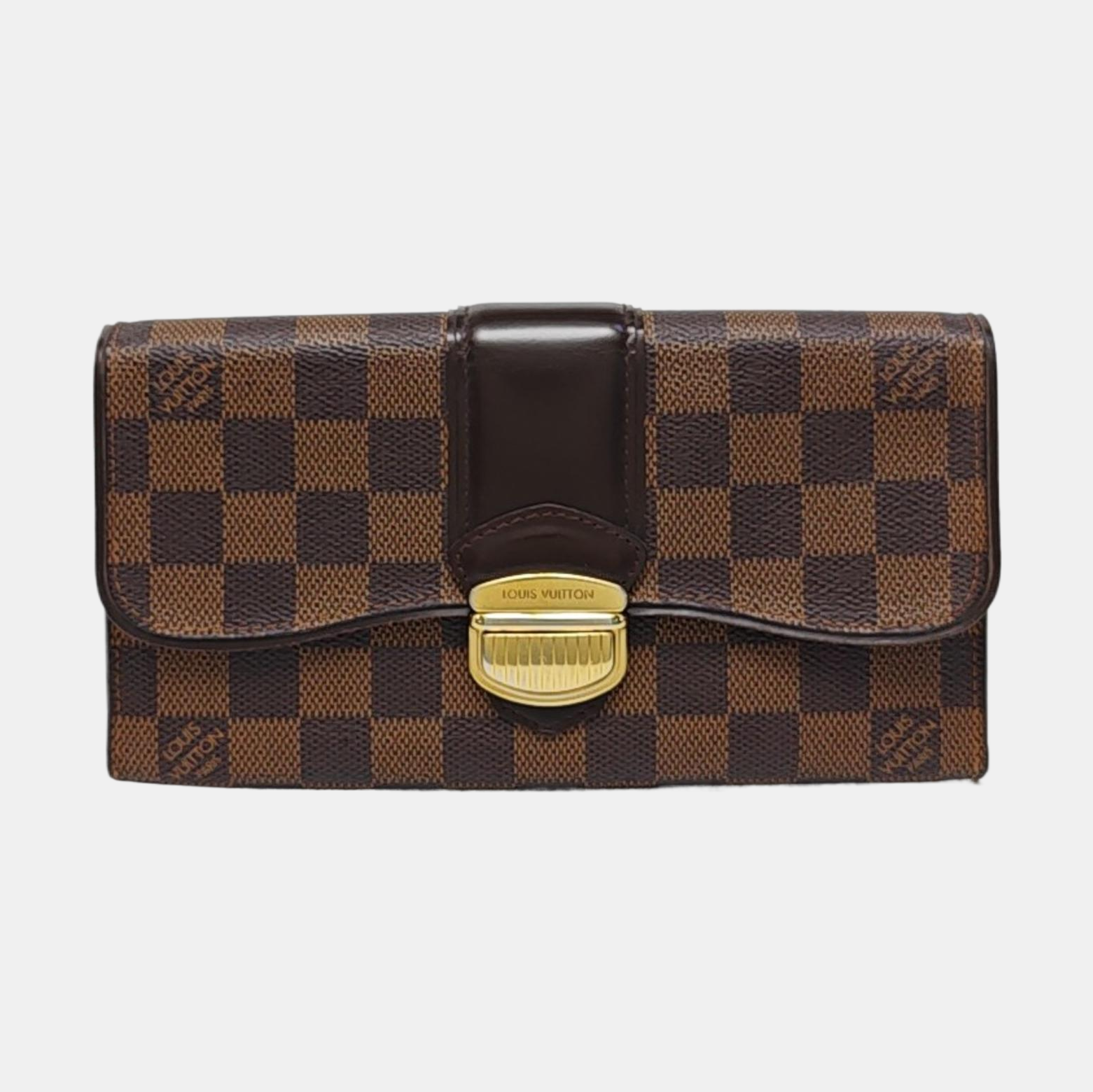 SISTINA Damier Ebene Coated Canvas Brown Wallet