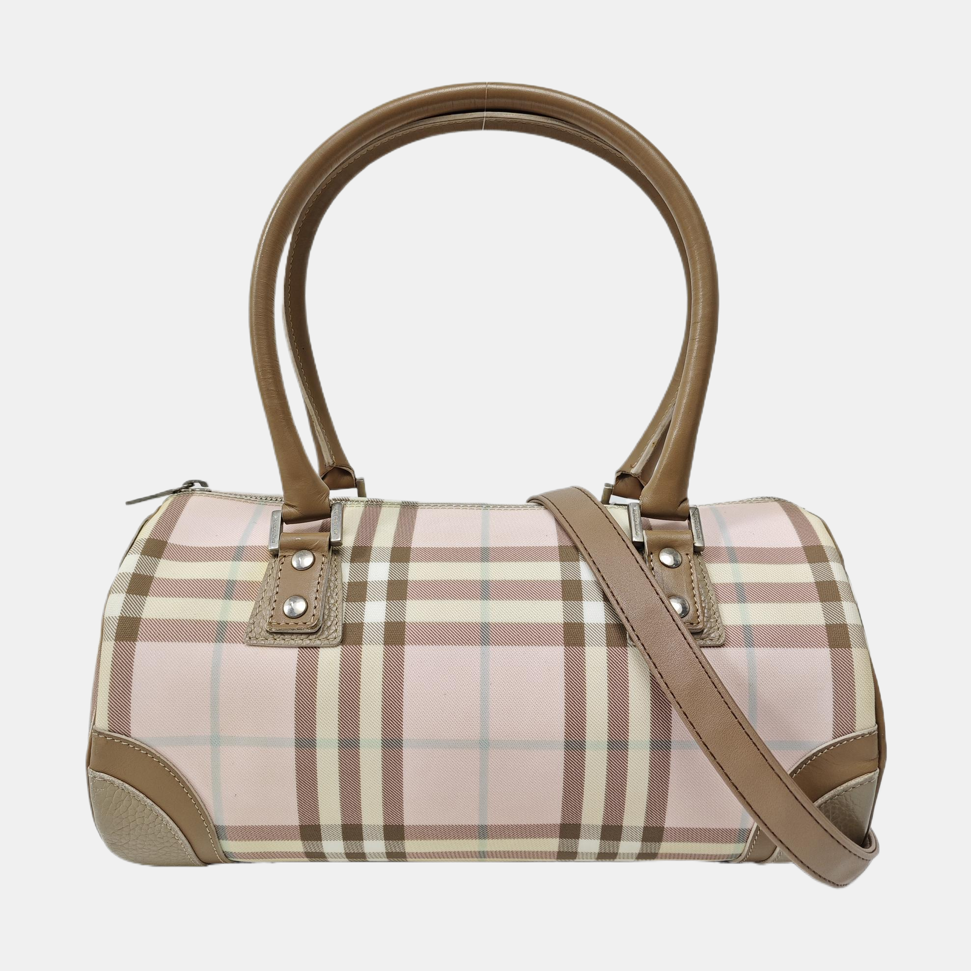 Coated Canvas Shoulder Bag Pink