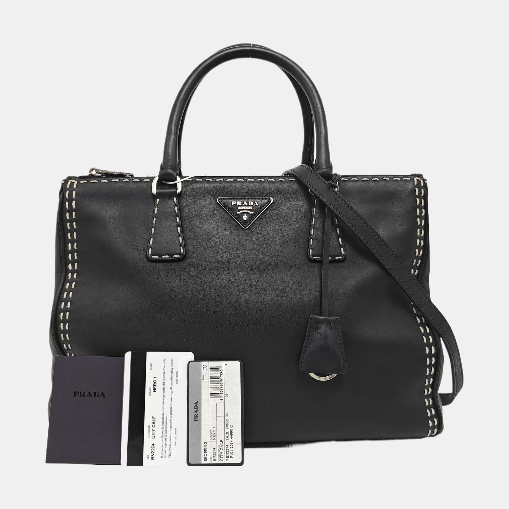 Galleria Medium Quilted Calfskin Black