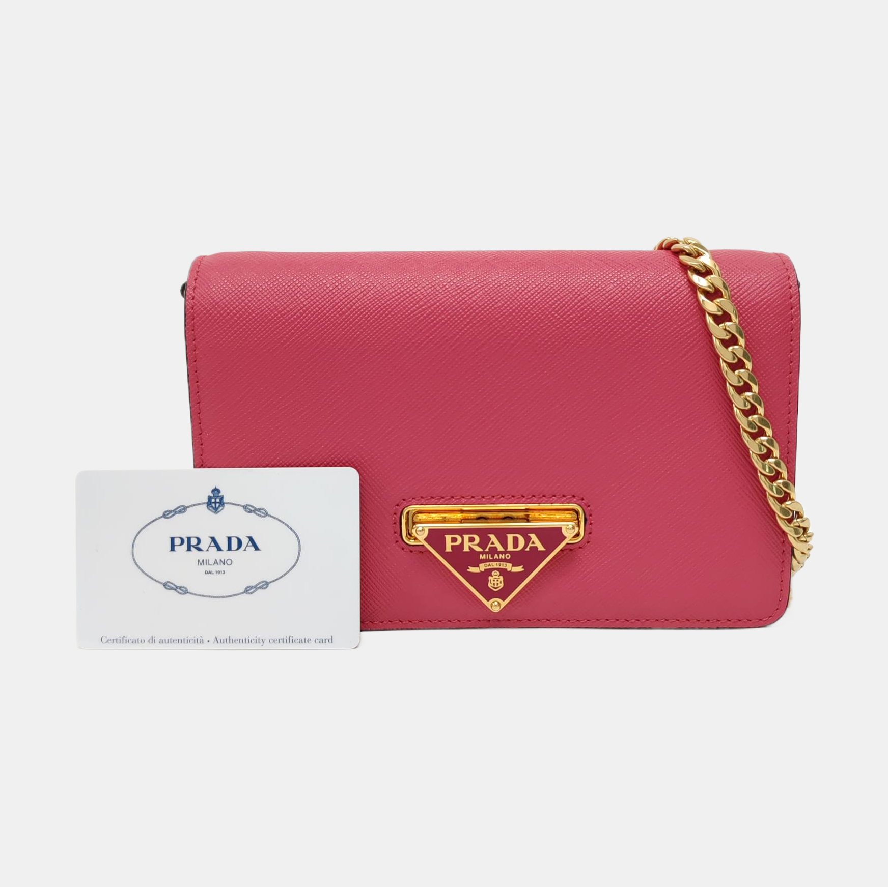 Saffiano Calfskin Shoulder Bag Red