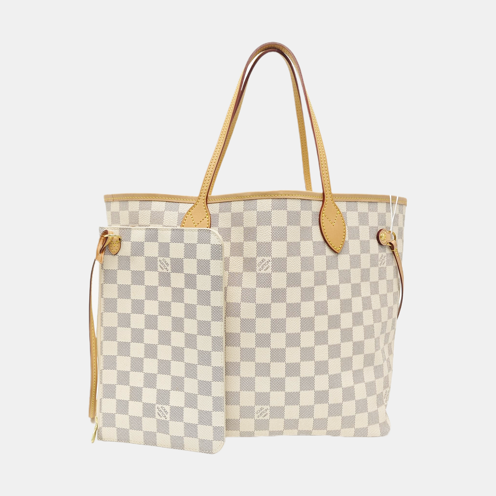 NEVERFULL MM Damier Azur Coated Canvas Beige