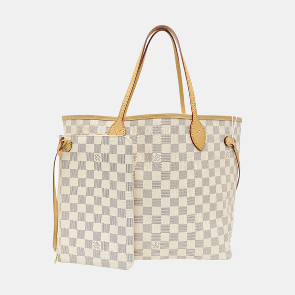 NEVERFULL MM Damier Azur Coated Canvas Beige