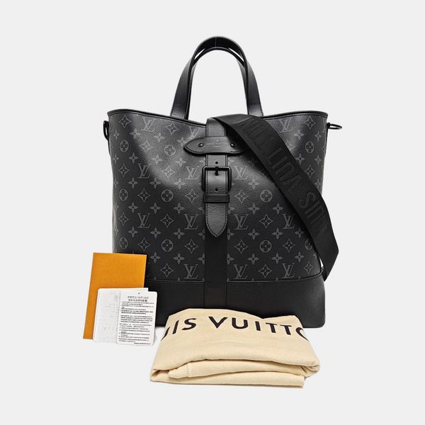 Monogram Coated Canvas Shoulder Bag Black