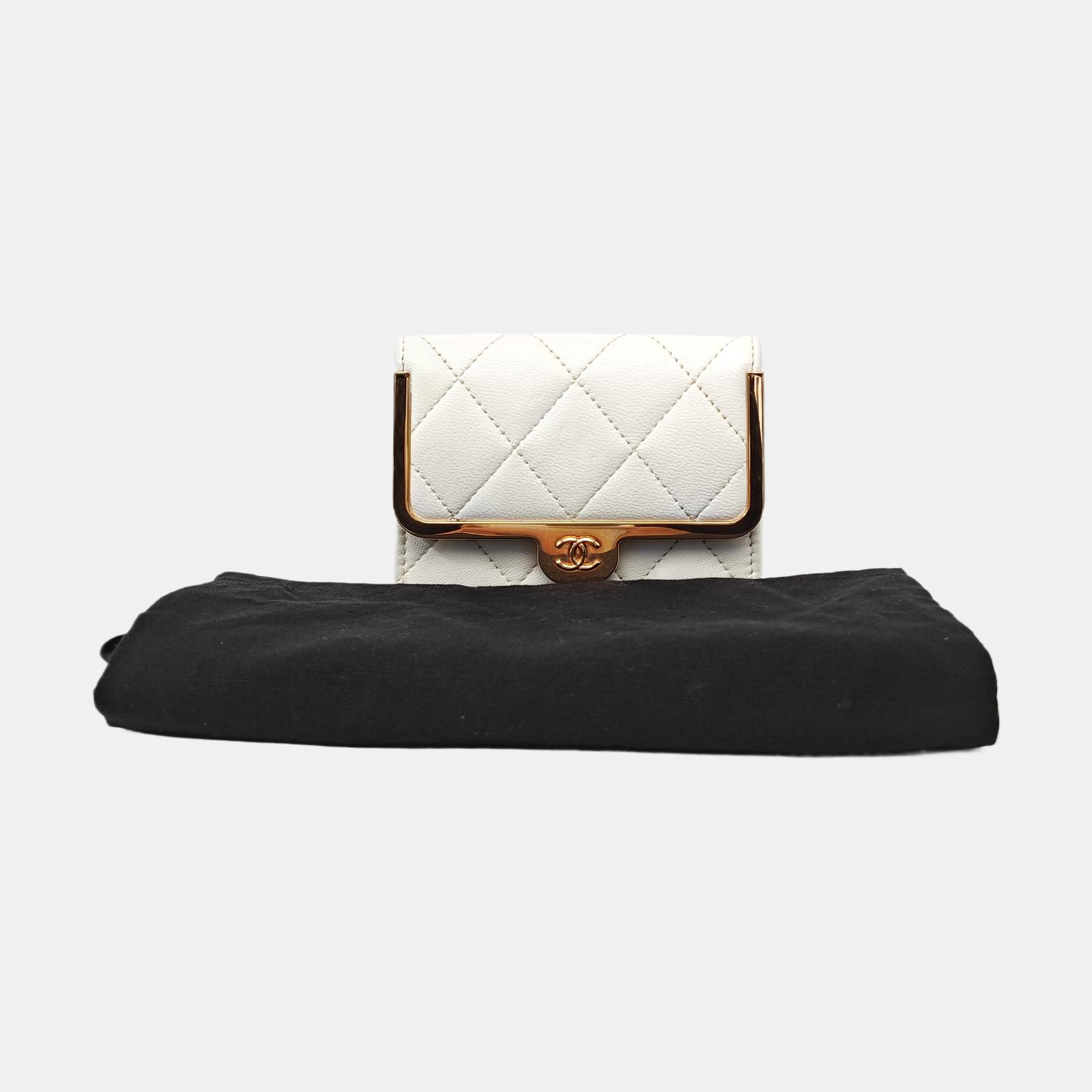 Quilted Lambskin Shoulder Bag White