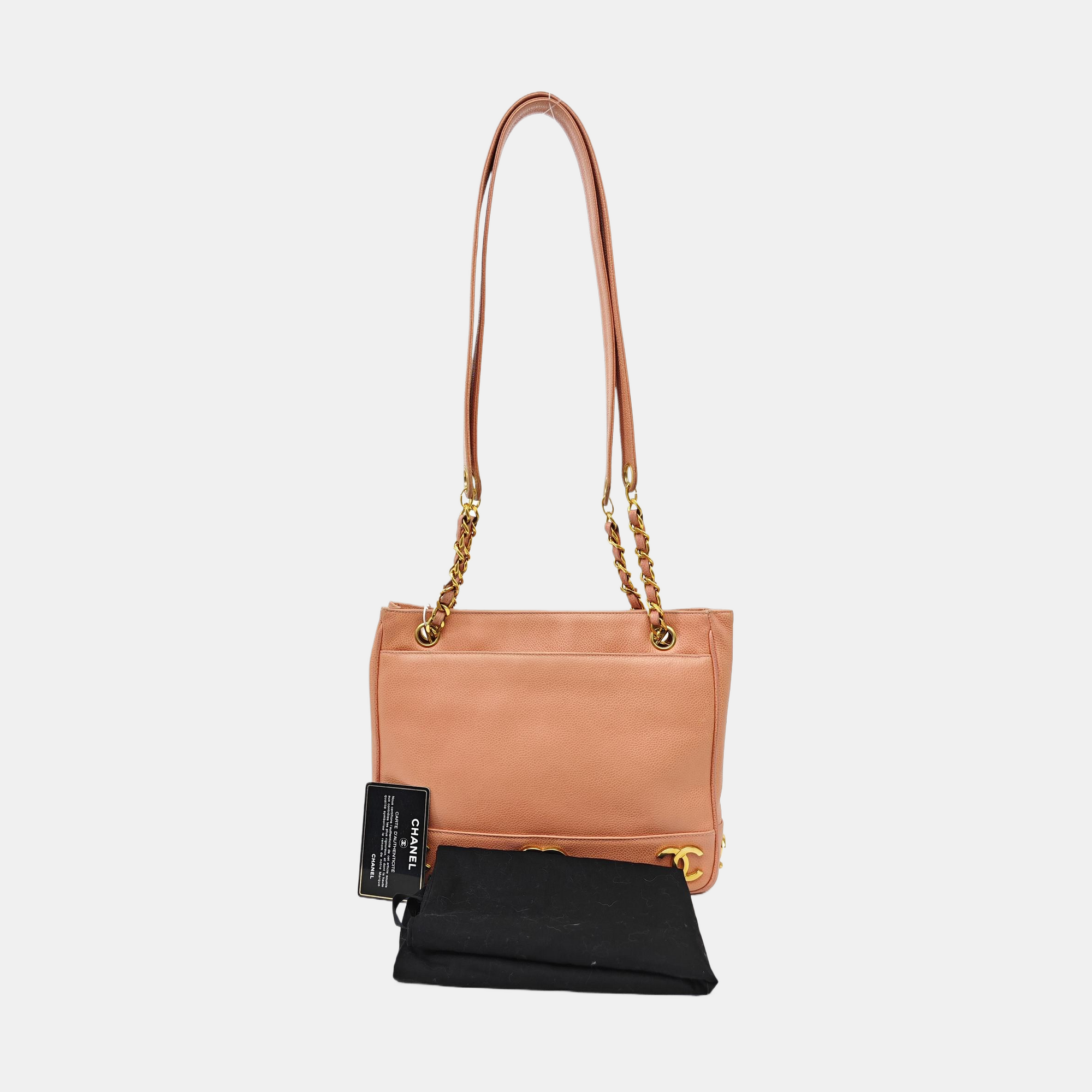 Grained Calfskin Tote Bag Pink