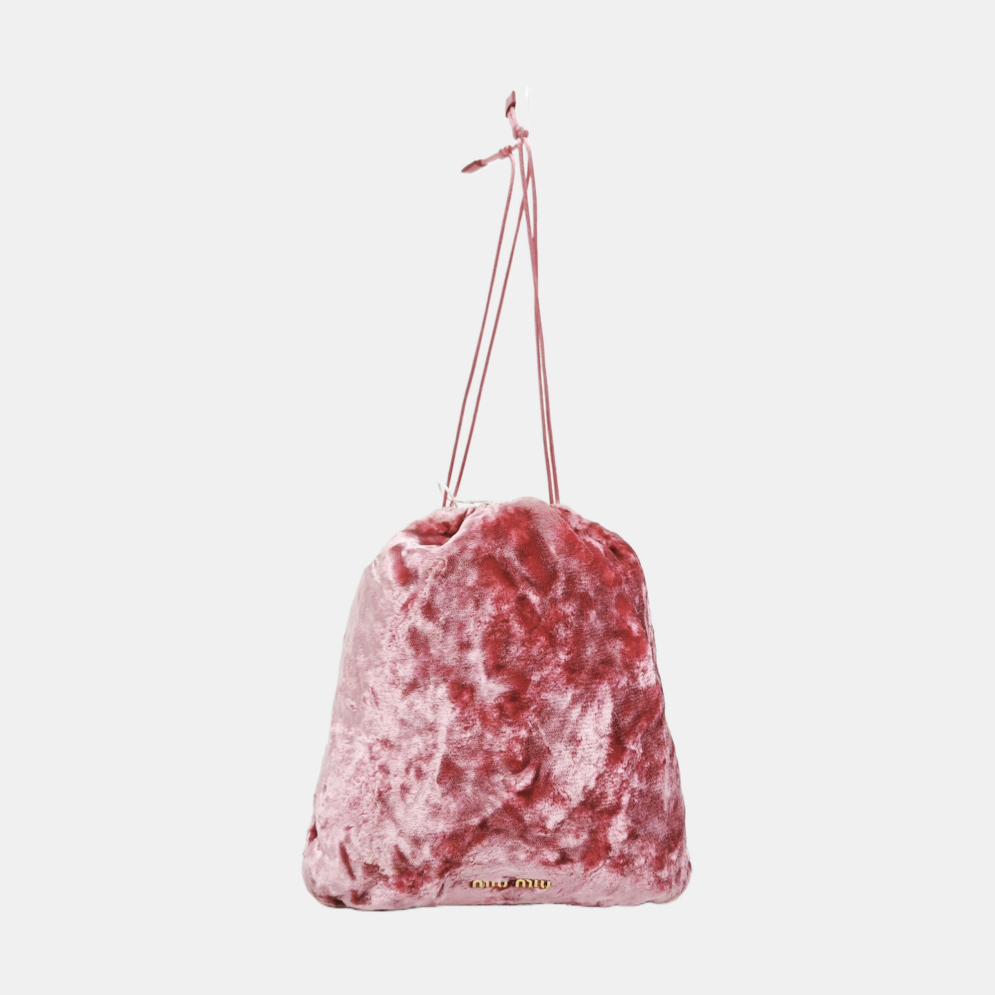 Velvet Top Handle Bag Pink
