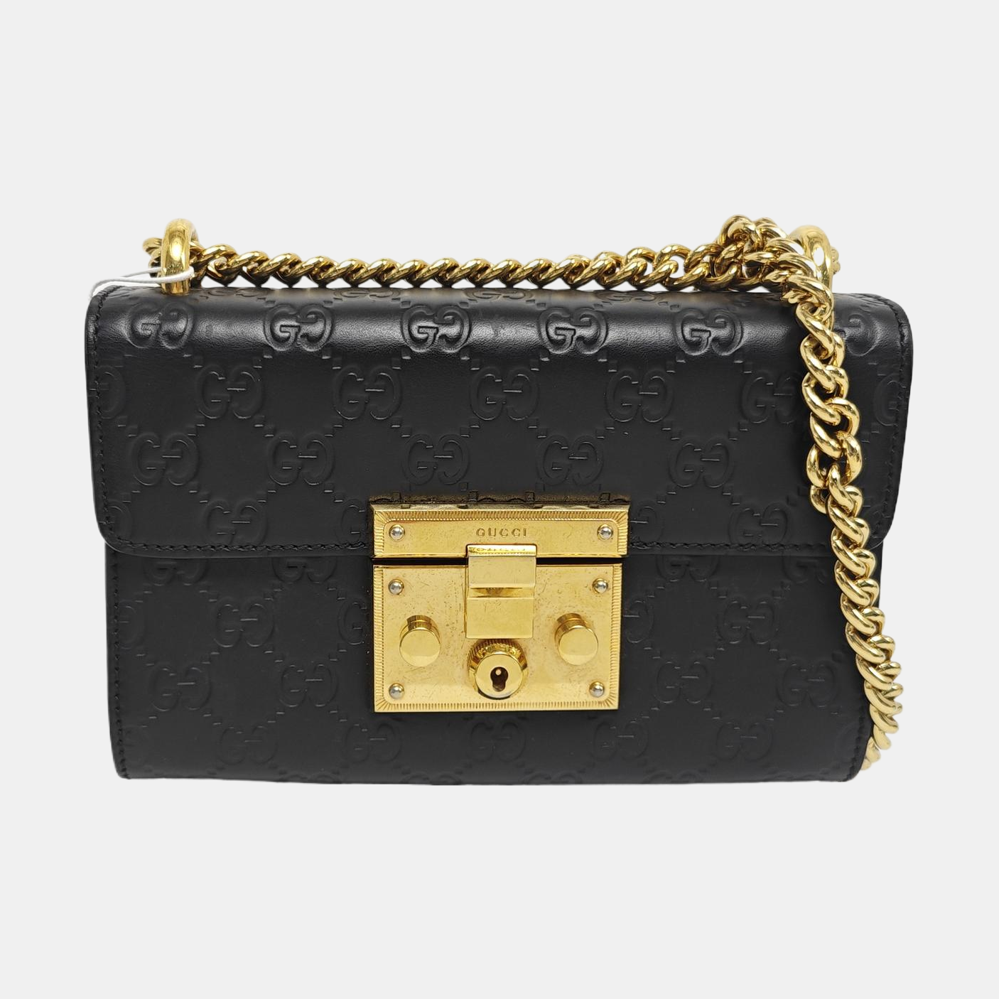 Authenticated pre-owned  Padlock Small Monogram Calfskin Black - Shoulder Bag at Looply