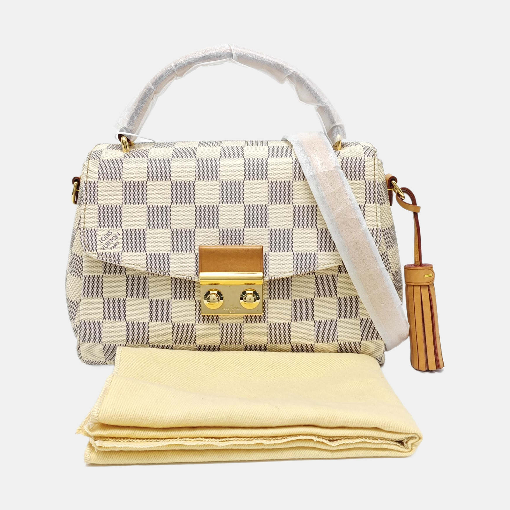 CROISETTE Damier Azur Coated Canvas White