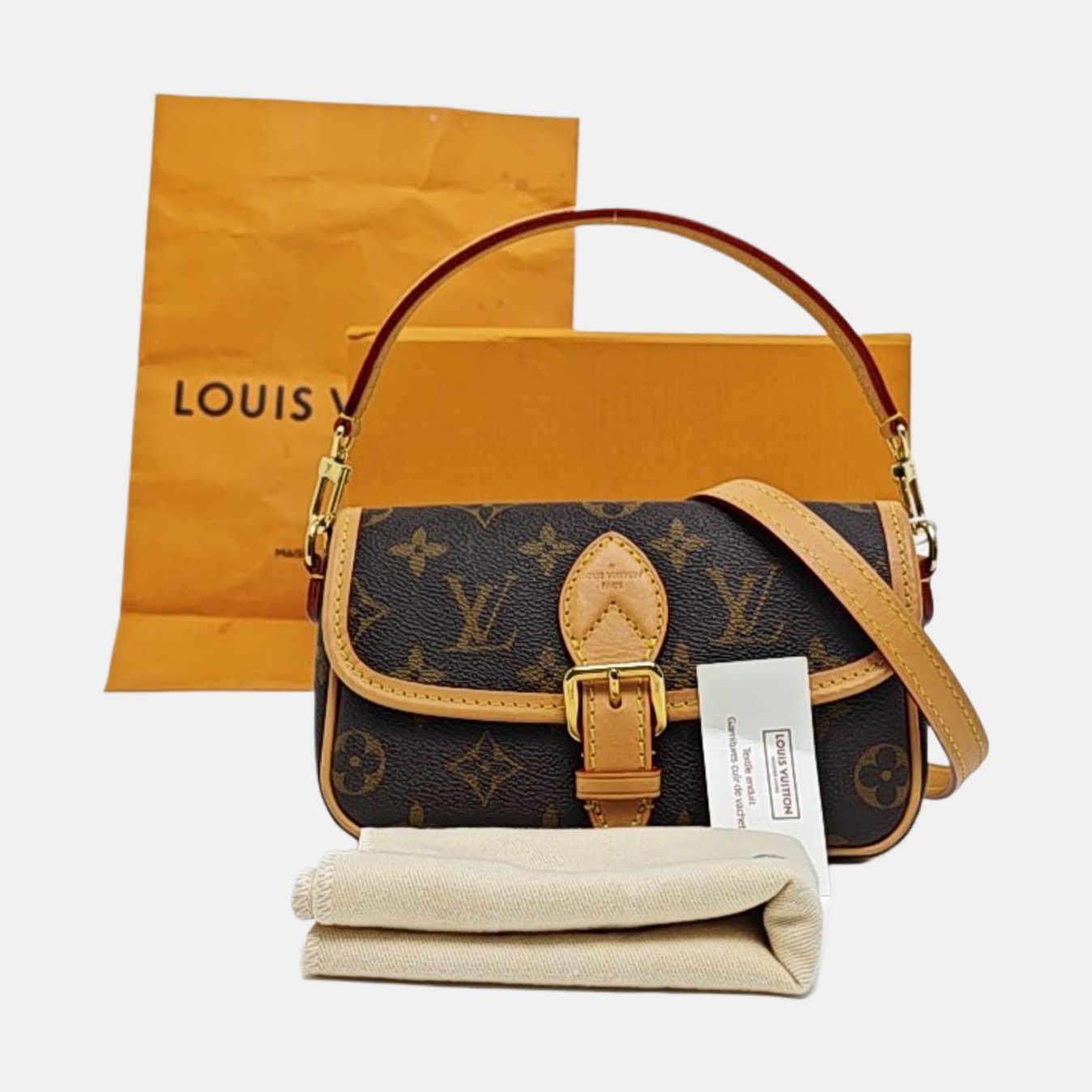 DIANE Nano Monogram Coated Canvas Brown