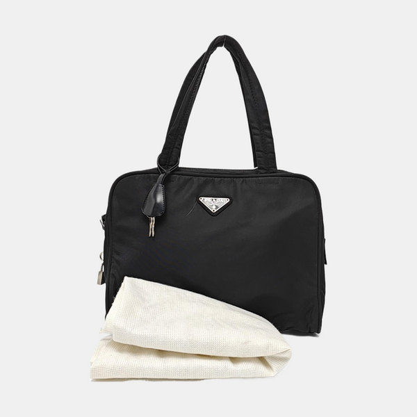 Nylon Top Handle Bag Black