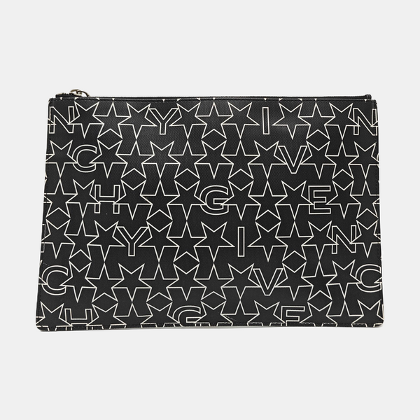 Coated Canvas Clutch Black