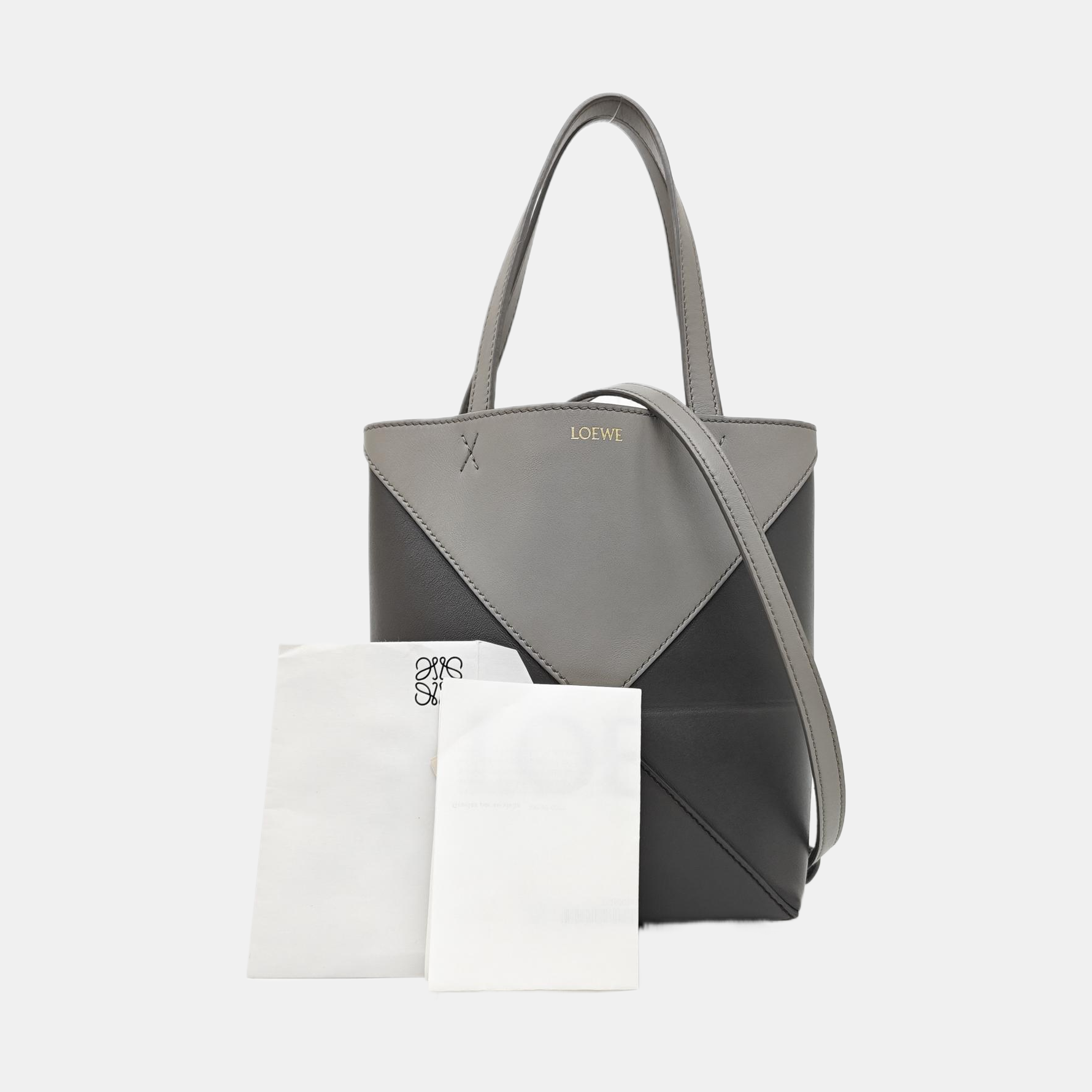 Puzzle Fold Mini Calfskin Gray