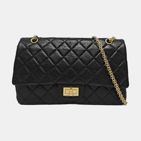 2.55 Maxi Quilted Calfskin Black