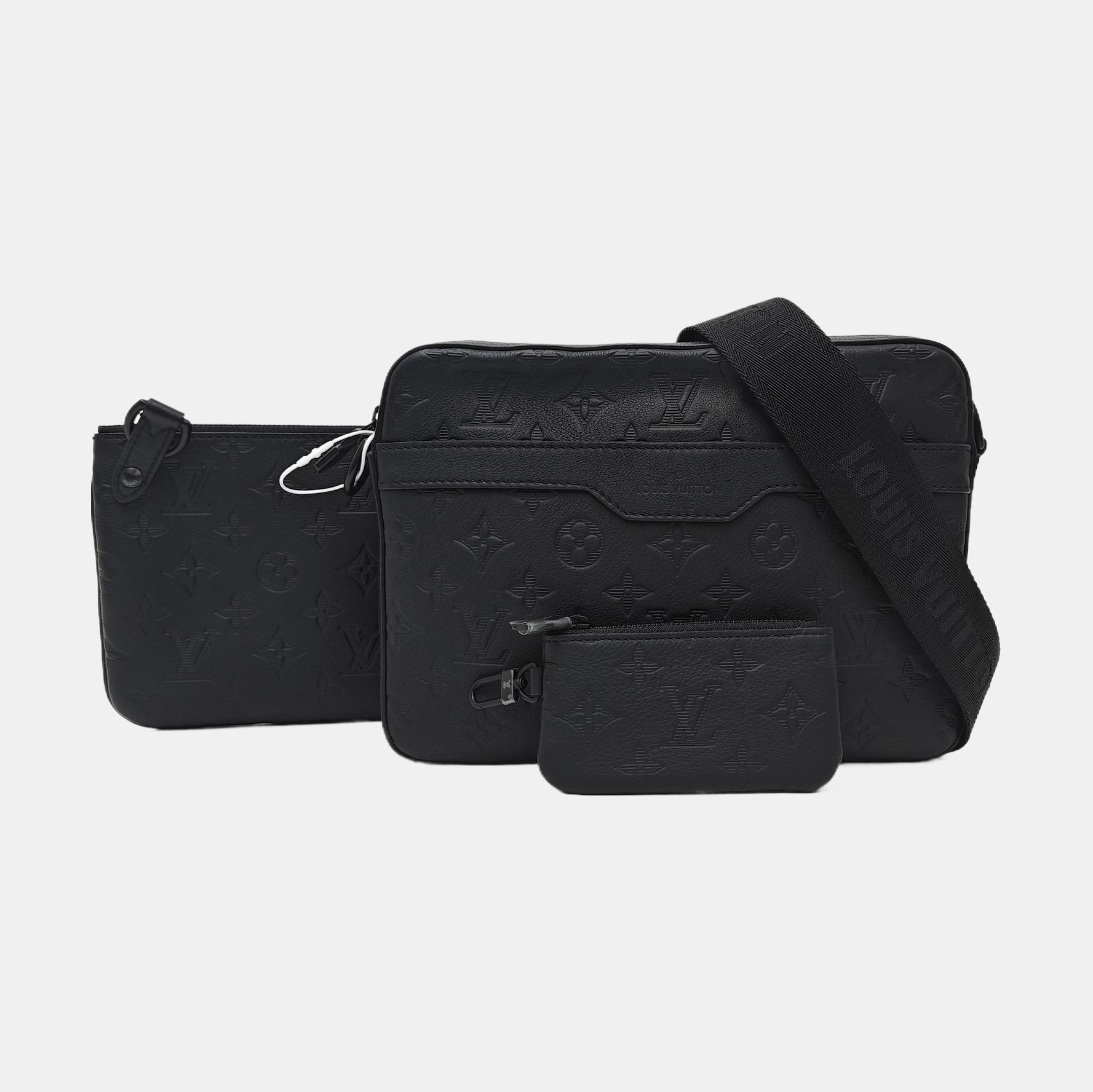 TRIO Monogram Calfskin Black