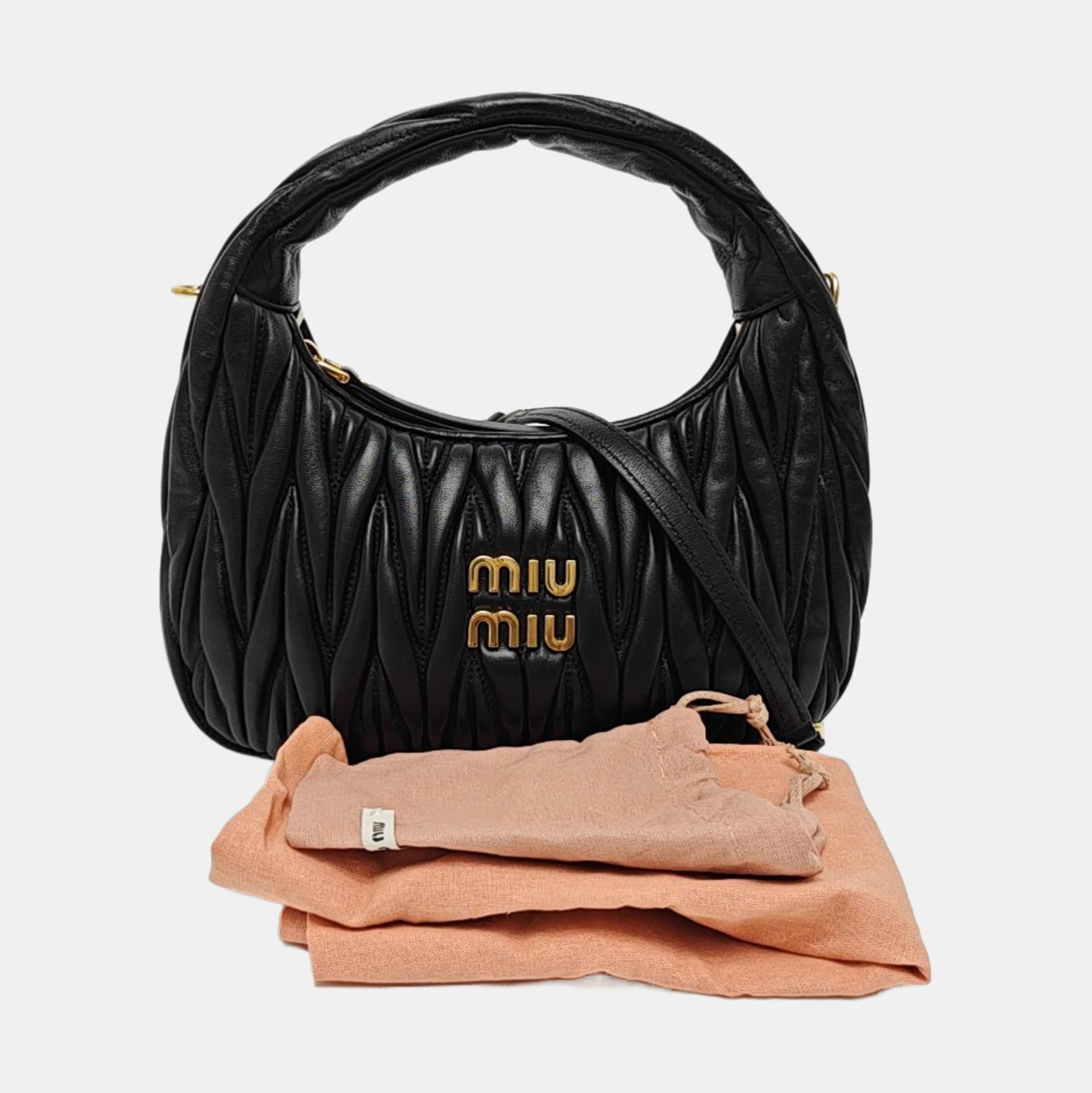 Wander Matelassé Small Quilted Lambskin Black