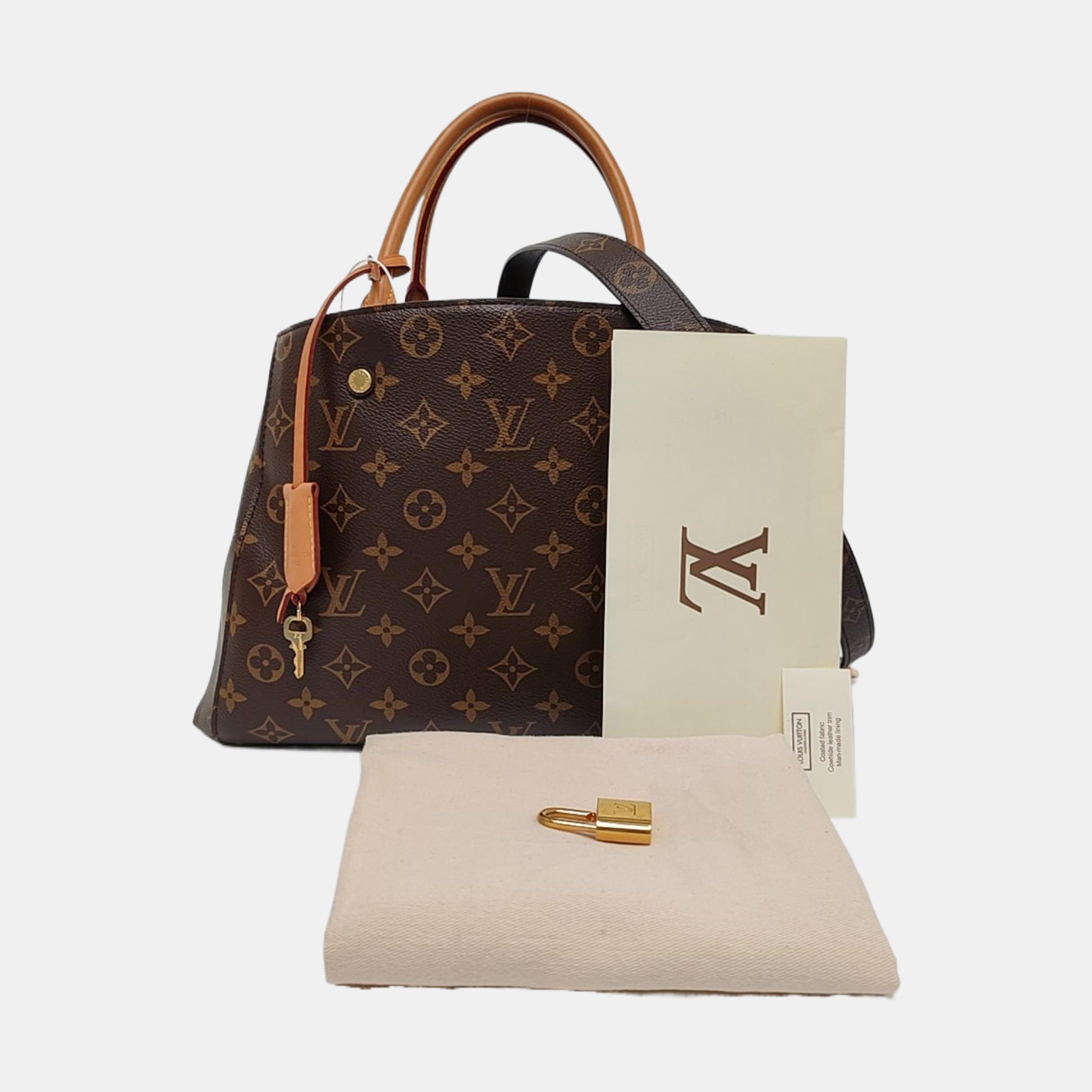 MONTAIGNE MM Monogram Coated Canvas Brown