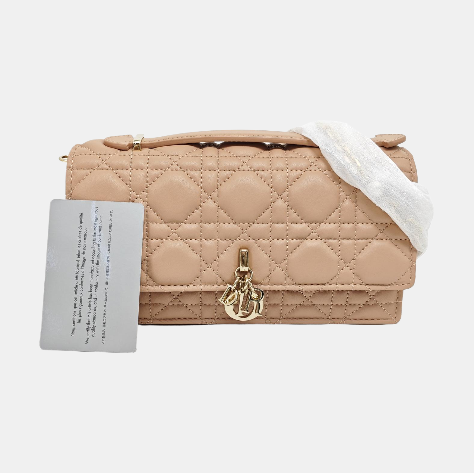 Lady Dior Mini Cannage Piel de Cordero Rosa