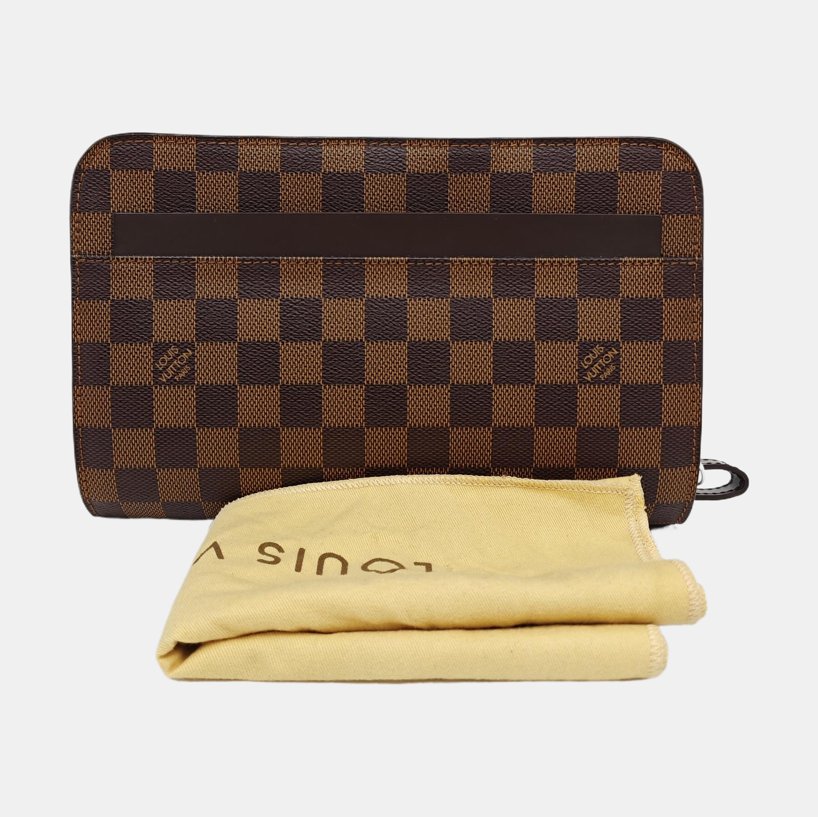 SAINT LOUIS Damier Ebene Coated Canvas Brown