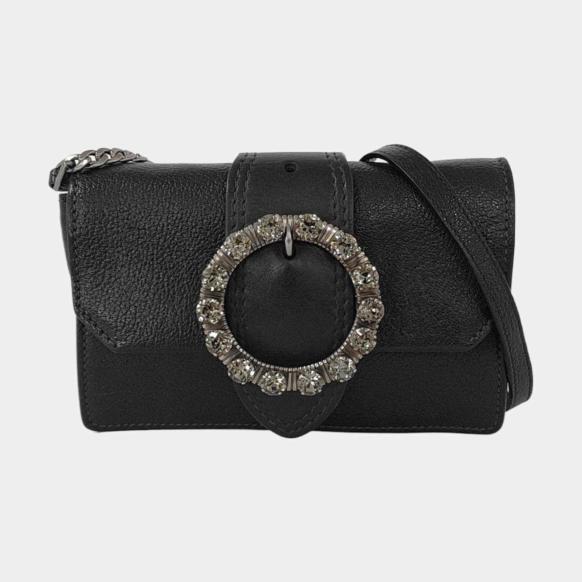 My Miu Calfskin Black