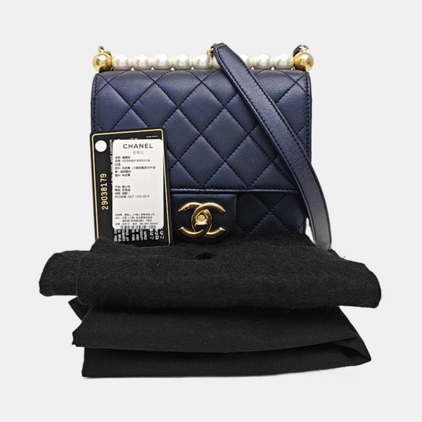CLASSIC FLAP Mini Quilted Lambskin Blue
