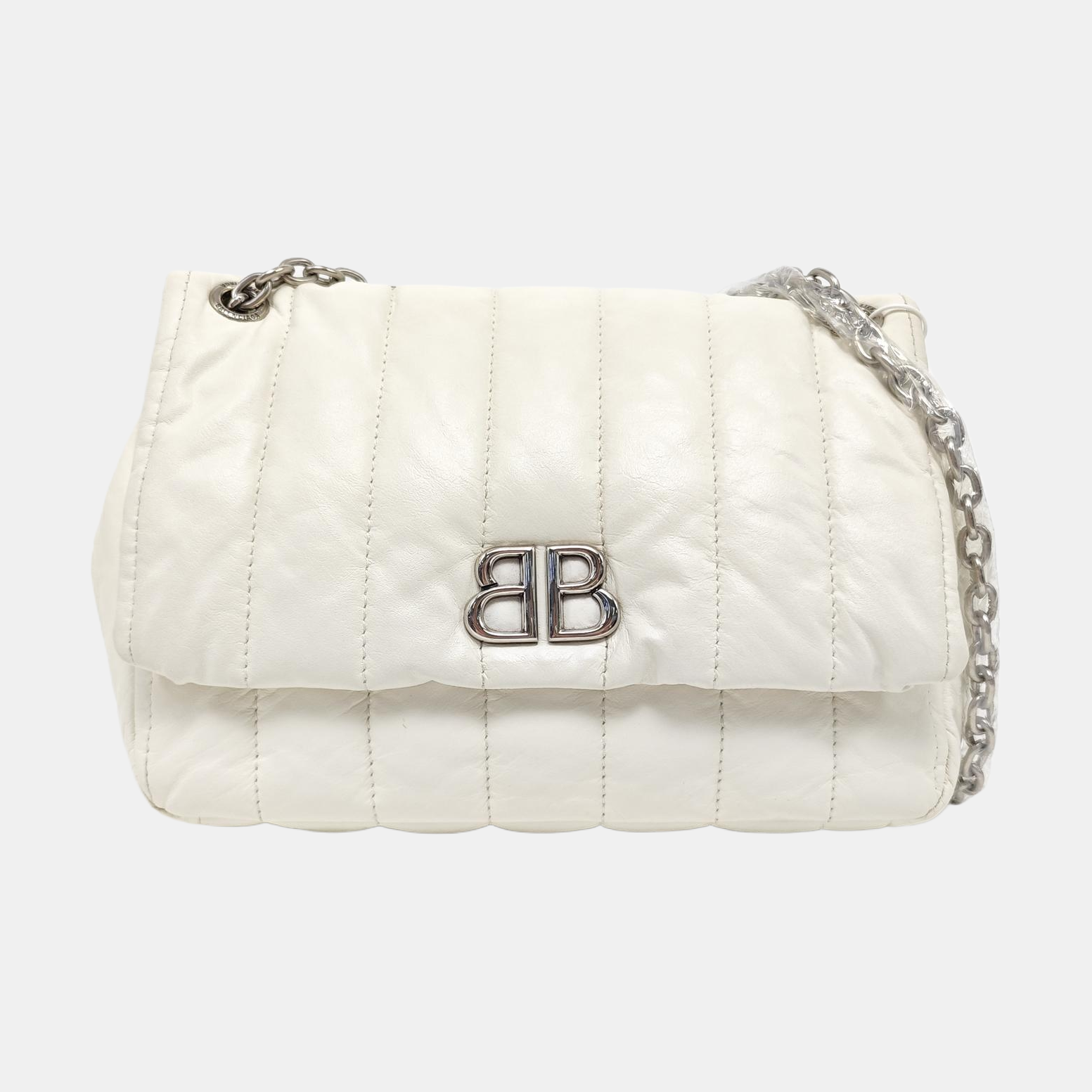 BB Quilted Calfskin White