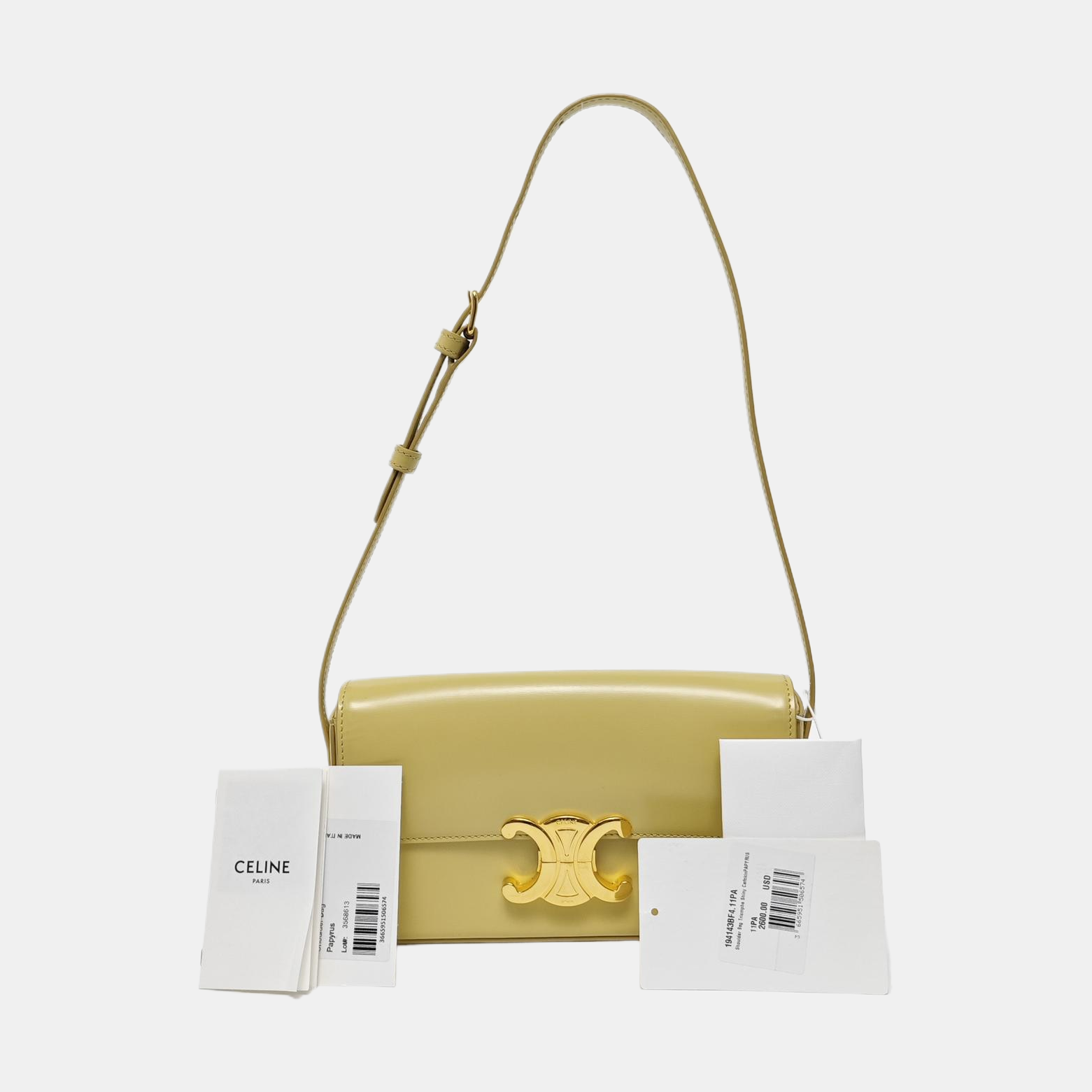 TRIOMPHE Small Calfskin Yellow